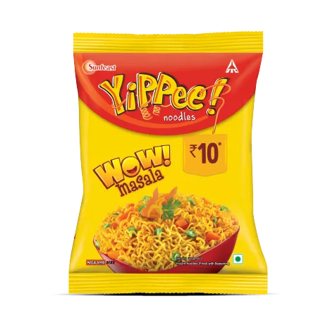 Sunfeast YiPPee! Wow s Masala Long, Non-Sticky Noodles | 50g Pack
